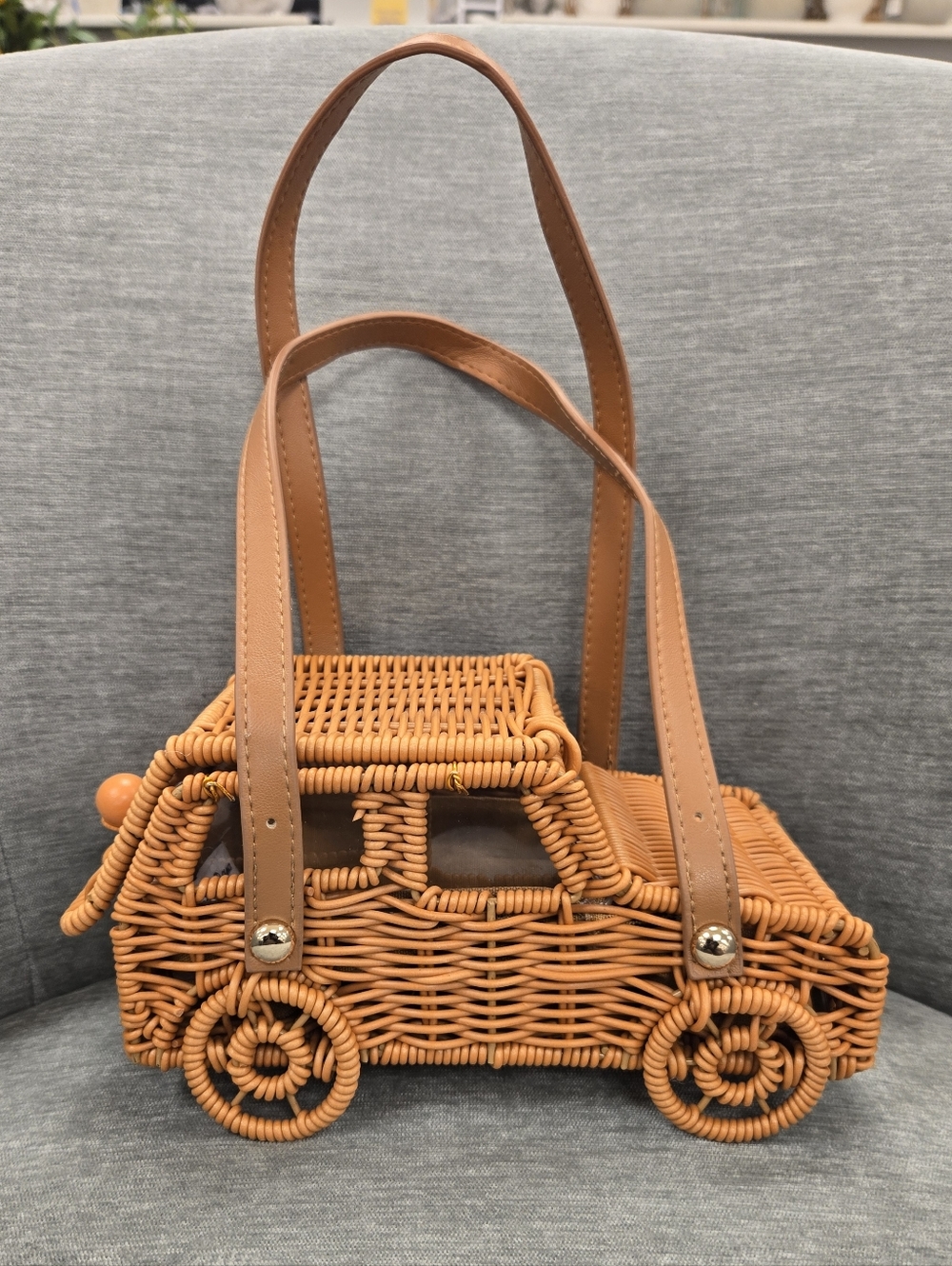 Tommy Bahama Wicker Jeep Car-Shaped Shoulder Handbag